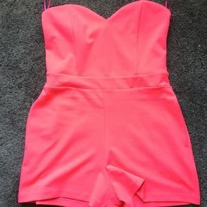 Express Pink Strapless Sweetheart Romper NWOT